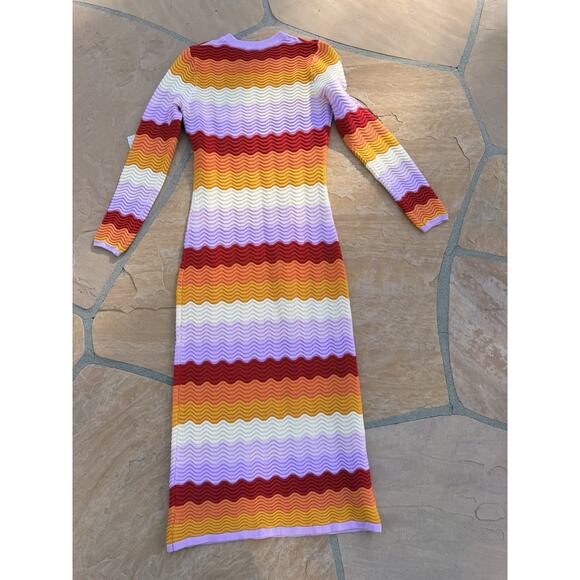 Hyacinth House Montego Knit Midi Dress - Sunset Stripe Nwt $178 Size Small ES - Picture 3 of 7